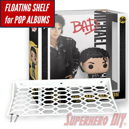 Pop! ALBUMS Floating Shelf Wall Mount | Fits 9W X 3.5D Funko Pop Albums Box | Includes mounting screws - Superhero DIY