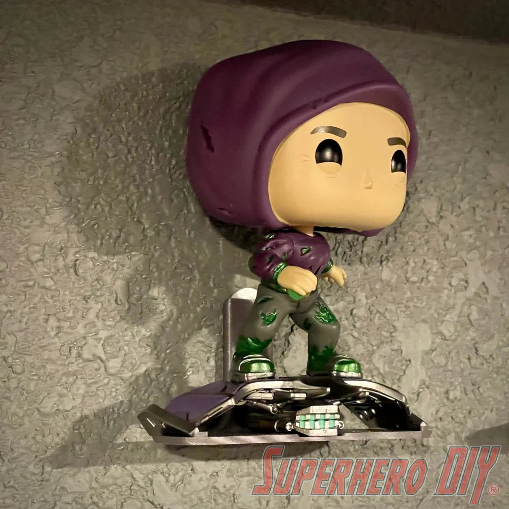 Pop Shelf for Green Goblin | Fits Funko Pop! Green Goblin from Spider-Man No Way Home | Comes with command strip | No drilling or screws - Superhero DIY