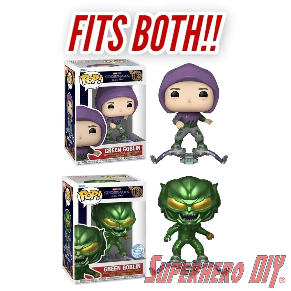 Pop Shelf for Green Goblin | Fits Funko Pop! Green Goblin from Spider-Man No Way Home | Comes with command strip | No drilling or screws - Superhero DIY