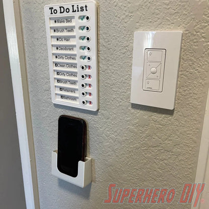 Potty Pocket Phone Holder | Wall Mounted Phone Bracket for when you're taking care of business! Comes with Command strips! - Superhero DIY