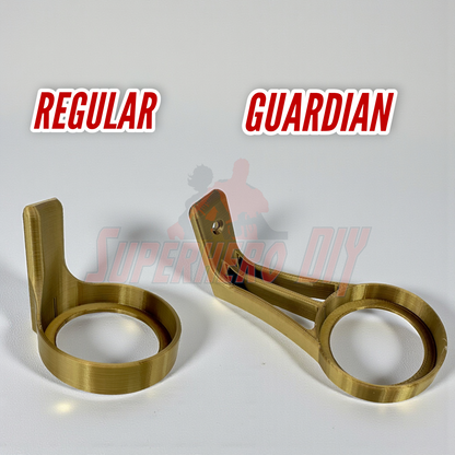 Display shelf for amiibo with regular and guardian 3D-printed stands, perfect for showcasing Nintendo Amiibo accessories.