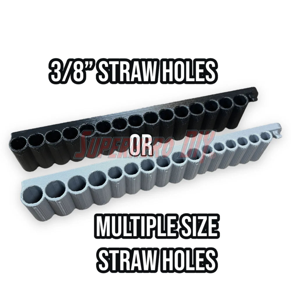Reusable Straw Organizer | 3D-printed Straw Holder with command strips for easy mounting | Great for water bottle straws or metal straws - Superhero DIY