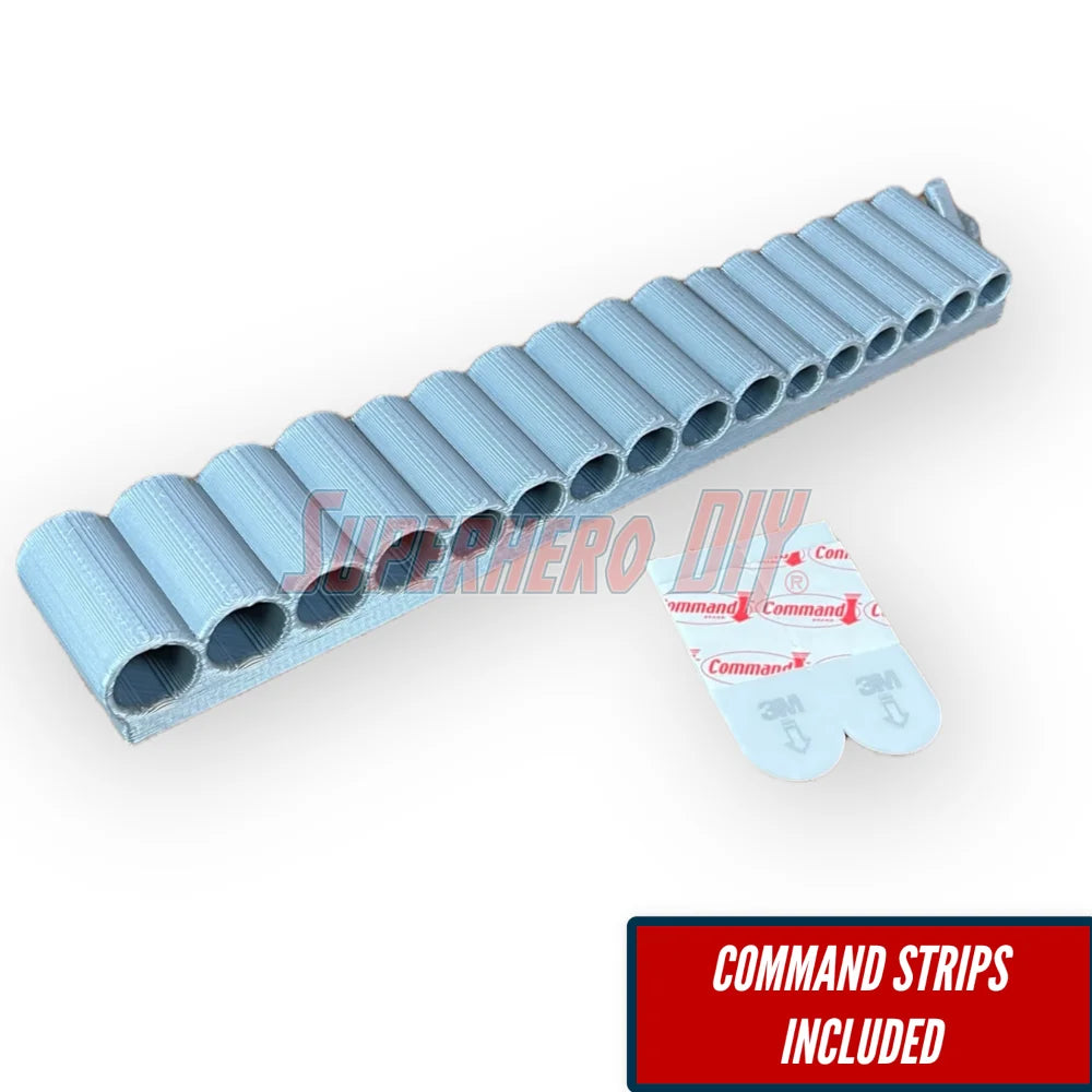 Reusable Straw Organizer | 3D-printed Straw Holder with command strips for easy mounting | Great for water bottle straws or metal straws - Superhero DIY