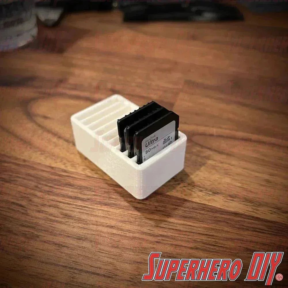 SD Card Holder | Memory card tray holds up to 9 SD cars | Desk organizer | Camera accessories - Superhero DIY