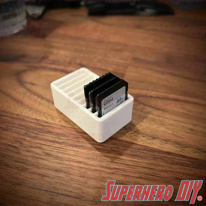 SD Card Holder | Memory card tray holds up to 9 SD cars | Desk organizer | Camera accessories - Superhero DIY