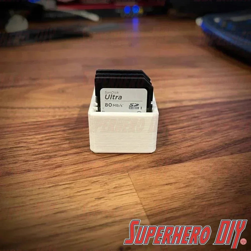SD Card Holder | Memory card tray holds up to 9 SD cars | Desk organizer | Camera accessories - Superhero DIY