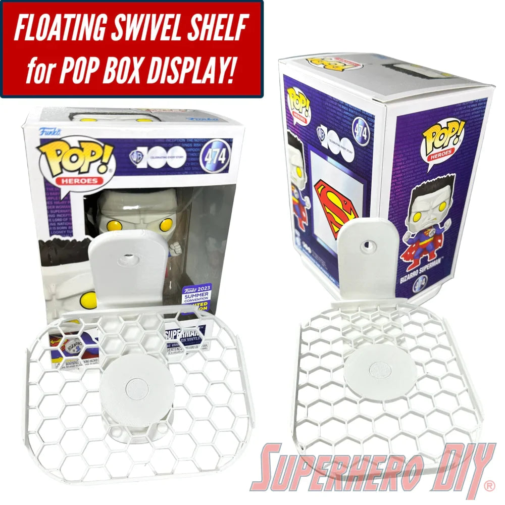 SWIVEL Pop Box Floating Shelf | Rotate your box for the perfect display | Screws included - Superhero DIY
