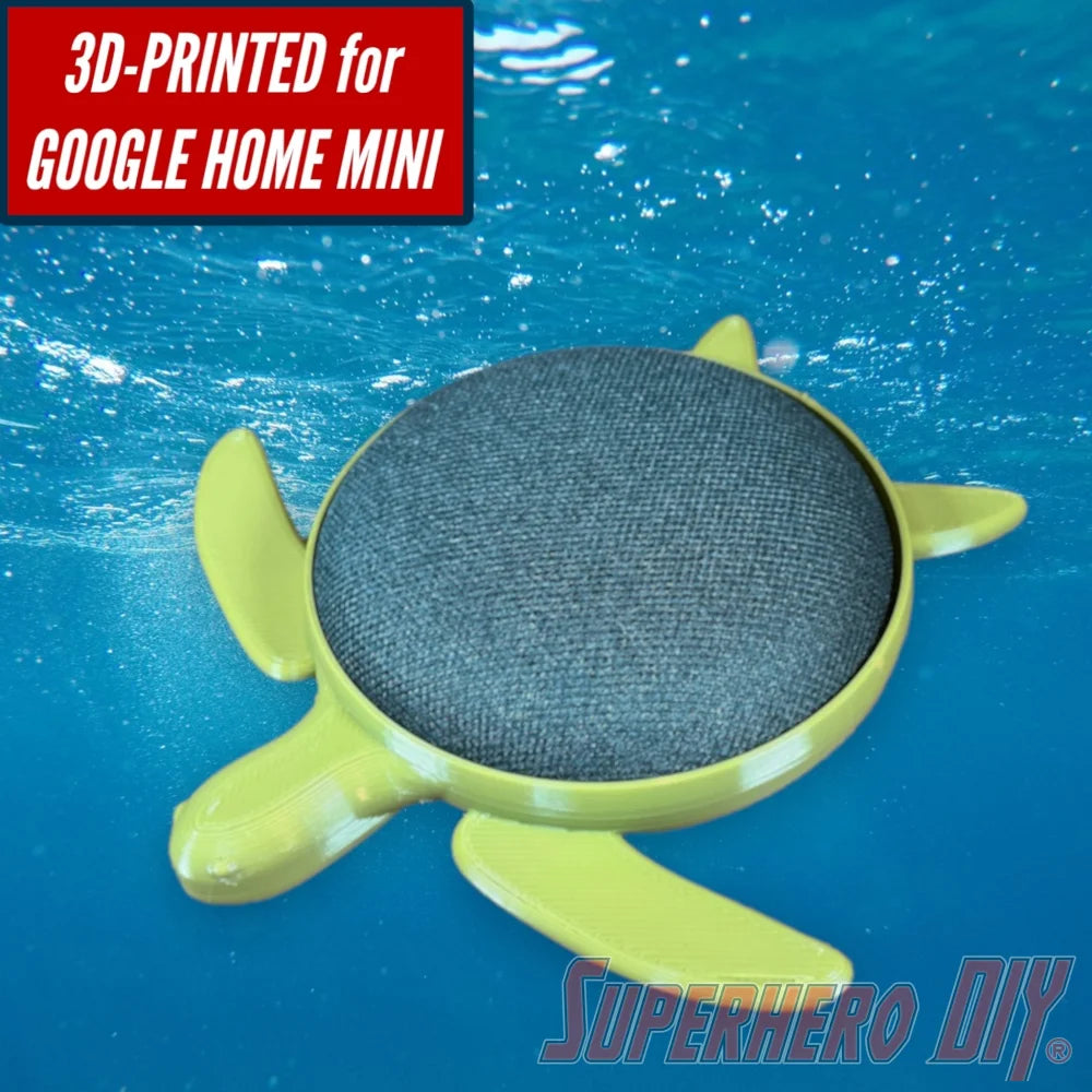 Sea Turtle Base for Google Nest Mini Smart Speaker | Cute Turtle Stand for Google Home Mini Holder | Turtle Google Home Mini Stand - Superhero DIY