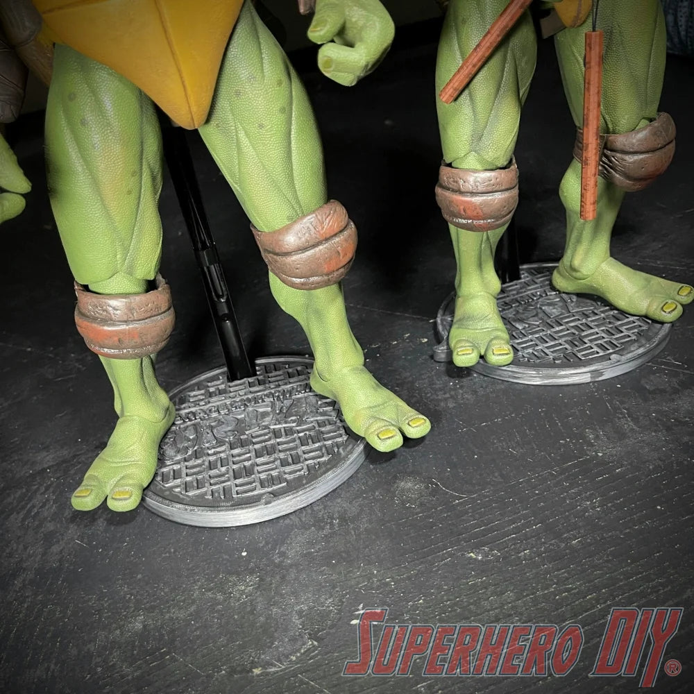 Sewer Cover for 1/4 scale figure stand | Turtles Sewer Cover fits over stand | Great for NECA 16" Turtles - Superhero DIY