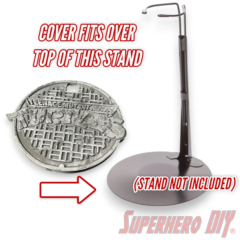 Sewer Cover for 1/4 scale figure stand | Turtles Sewer Cover fits over stand | Great for NECA 16" Turtles - Superhero DIY