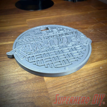 Sewer Cover for 1/4 scale figure stand | Turtles Sewer Cover fits over stand | Great for NECA 16" Turtles - Superhero DIY