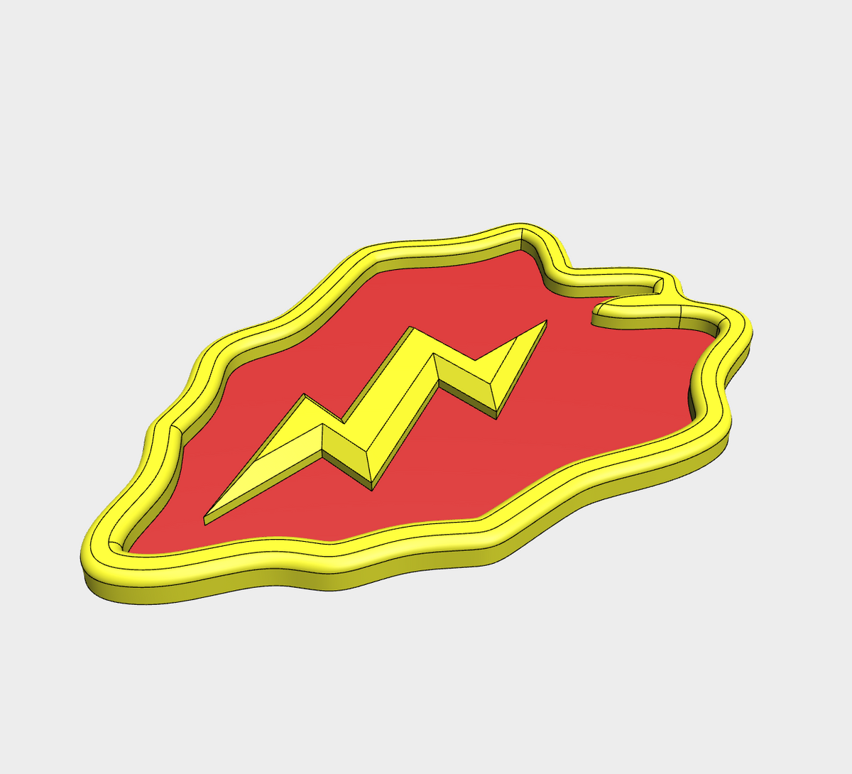 25th Infantry Division insignia display featuring a red taro leaf and yellow lightning bolt design in multiple sizes.