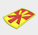 11th air defense artillery brigade display insignia in layered relief with scarlet and yellow colors