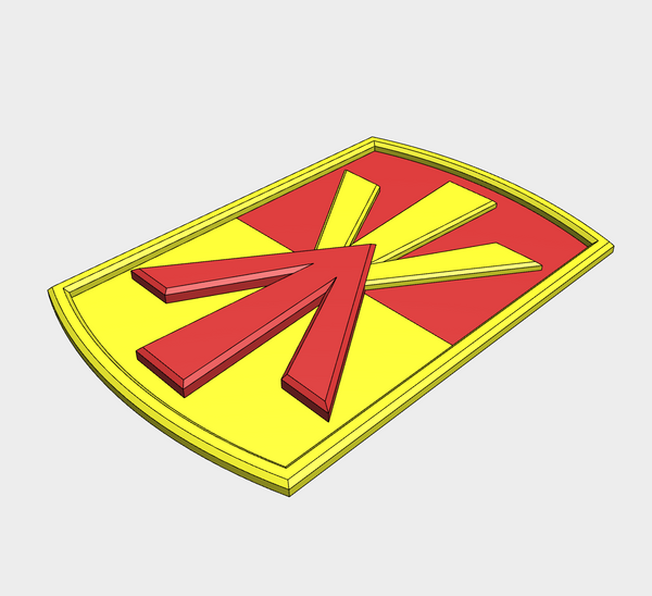 11th air defense artillery brigade display insignia in layered relief with scarlet and yellow colors