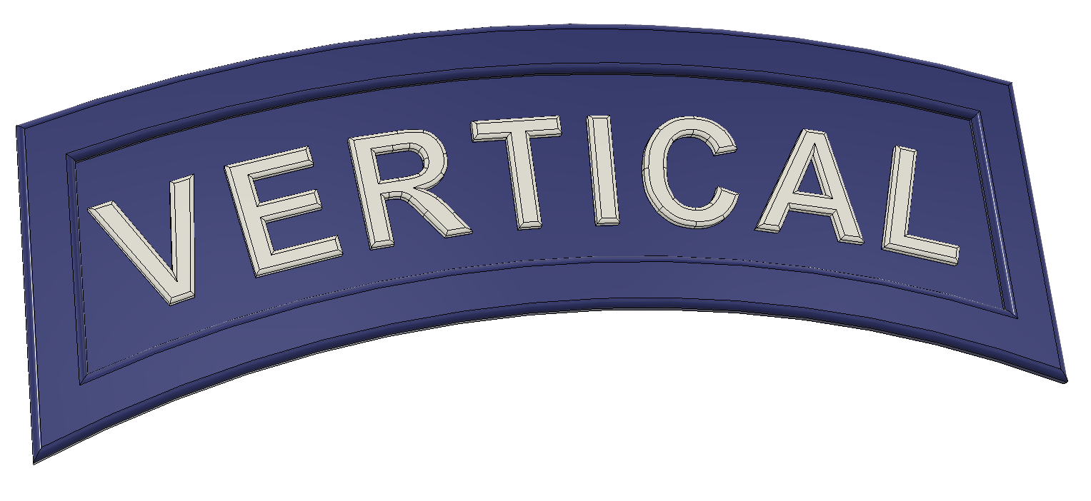 3D vertical construction engineer tab featuring a blue arch with the word 'VERTICAL' in bold letters.