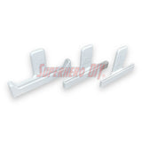 Set of three white trading card wall mounts for PSA, CGC, BGS slabs, ideal for displaying and rotating your best card pulls.