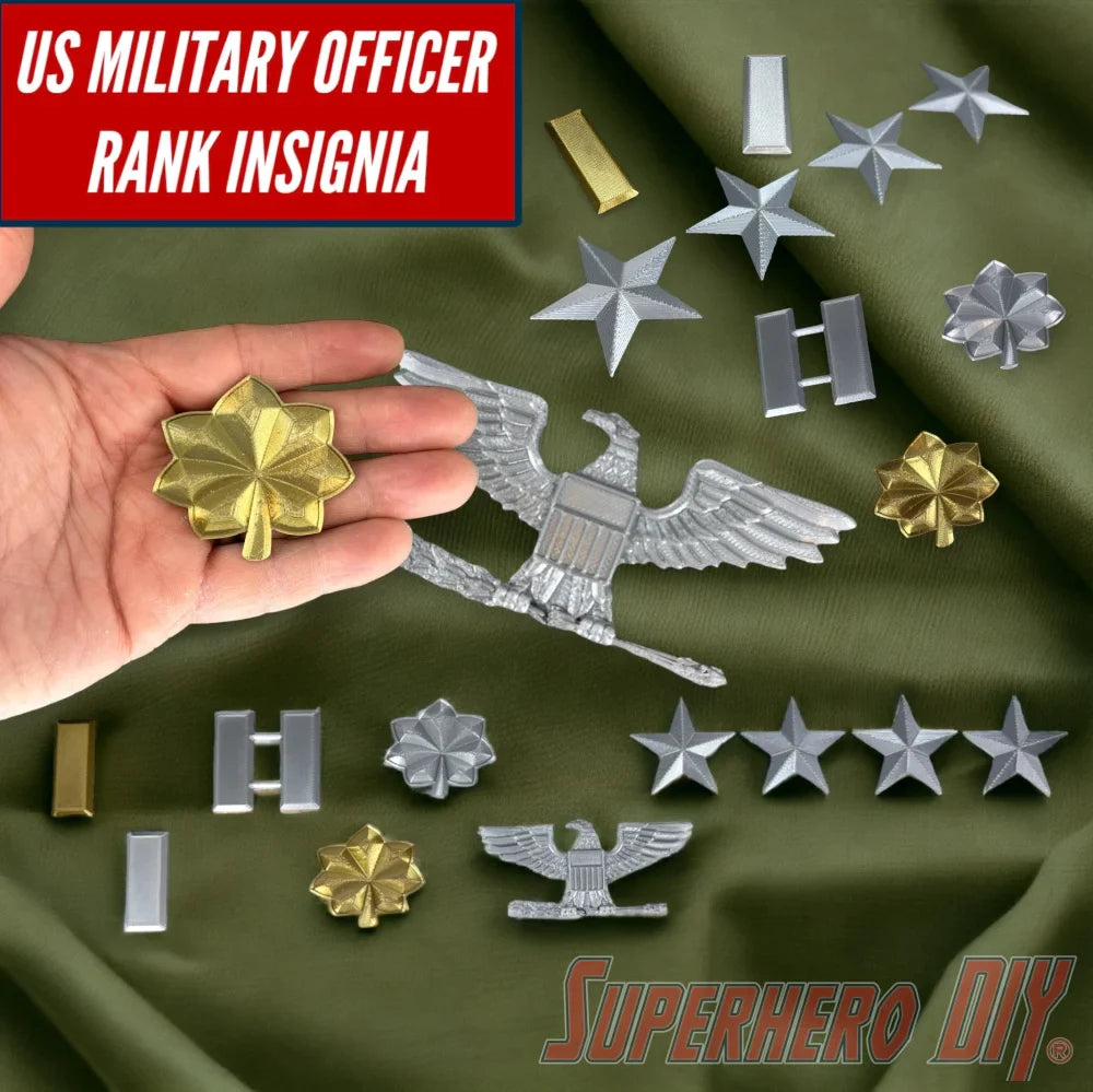 US Military Officer Rank Insignia | Perfectly detailed and authentic officer rank - multiple sizes! - Superhero DIY