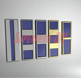 US Navy Warrant Officer Rank display set in 3D, showcasing multiple sizes available for USN CWO rank insignias.