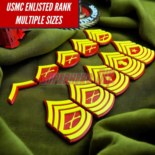 🦅 USMC Enlisted Rank Insignia Display | Multiple Sizes | Marine Corps Rank Military