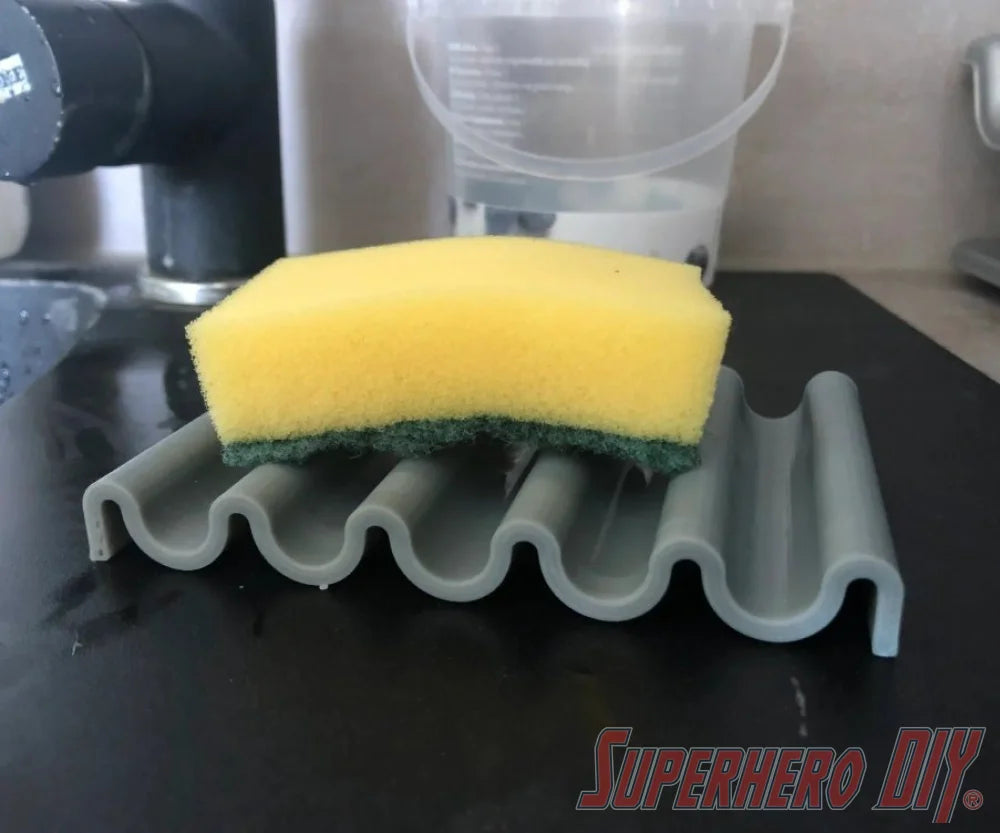 WAVY Soap Dish | Bar Soap Holder or sponge holder with simple wave design | Available in multiple colors - Superhero DIY