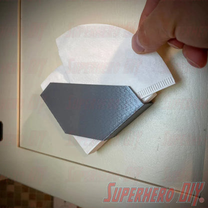 Wall Mount Filter Holder for Hario V60 Coffee Filters | Inside Shelf Filter Storage for V60 Paper Coffee Filters | Command strip included - Superhero DIY
