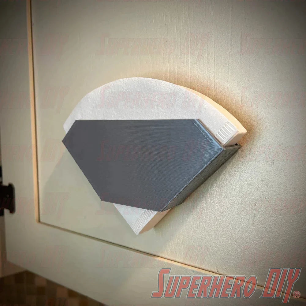 Wall Mount Filter Holder for Hario V60 Coffee Filters | Inside Shelf Filter Storage for V60 Paper Coffee Filters | Command strip included - Superhero DIY