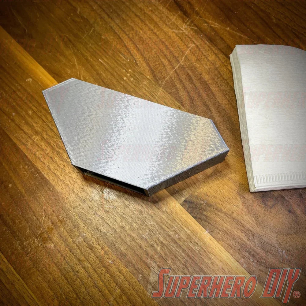 Wall Mount Filter Holder for Hario V60 Coffee Filters | Inside Shelf Filter Storage for V60 Paper Coffee Filters | Command strip included - Superhero DIY