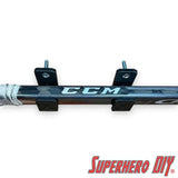 Wall Mount Hockey Stick Hanger | Mount your stick on the wall | Horizontal Ice Hockey Stick Hanger | Comes with screws or Command strips! - Superhero DIY
