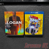 floating shelf for movies or video games displaying Blu-rays of Logan and The Lego Movie 3D