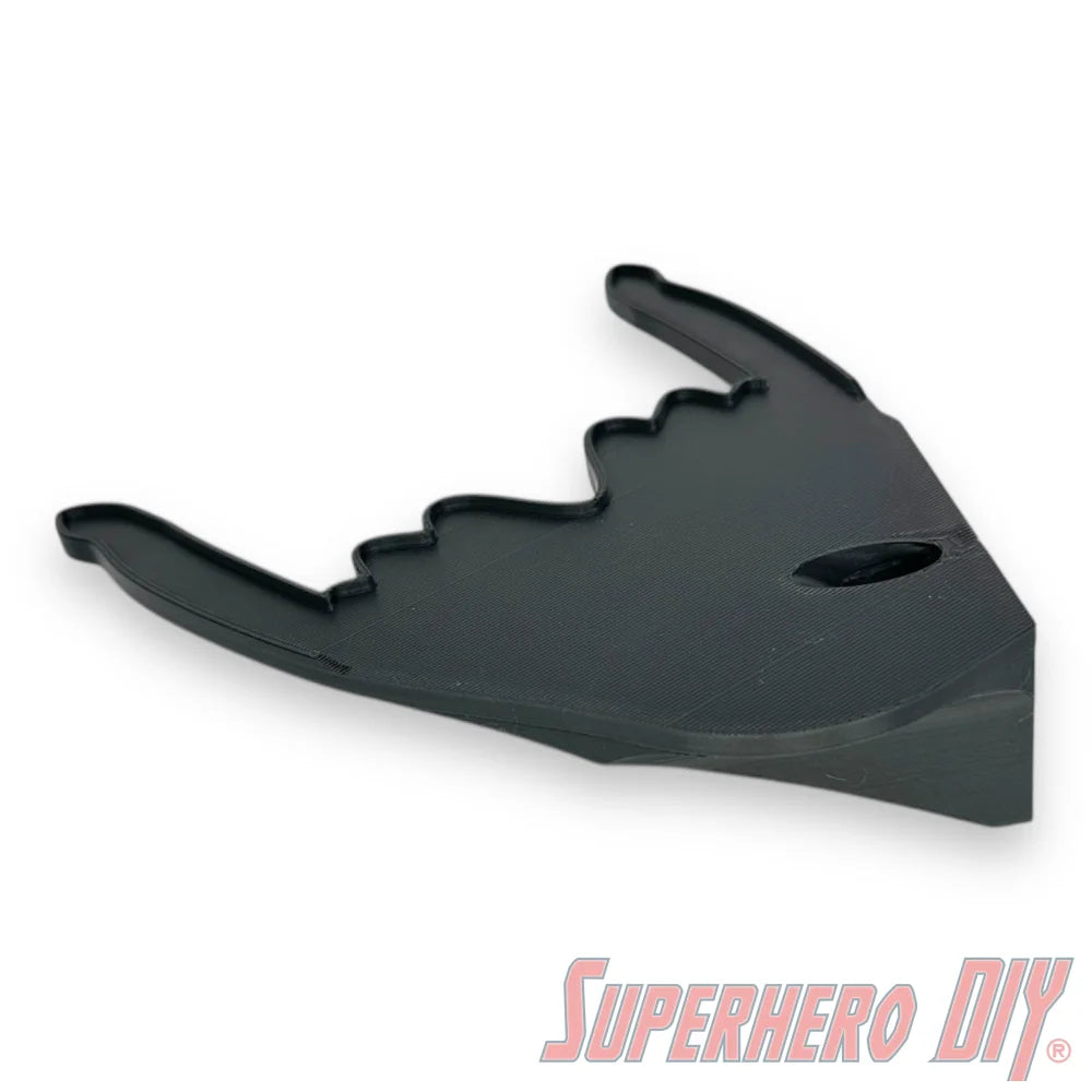 Black wall mount shaped like a dragon head for displaying POP! Rides figures. - SuperheroDIY