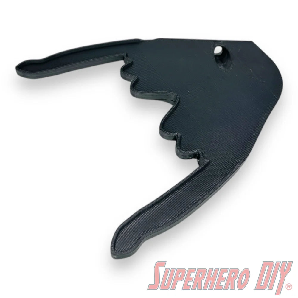 Black wall mount shaped like a clawed hand designed for displaying POP! Rides Dragons collectibles. - SuperheroDIY