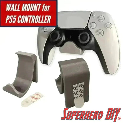 Wall Mount for PS5 Controller | PlayStation DualSense Controller Wall Mount | Includes Command Strip for Controller Stand - Superhero DIY