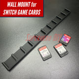 Game Cartridge Holder for Nintendo Switch – 5 or 10 Slot Display Rack with game cards and wall mount.