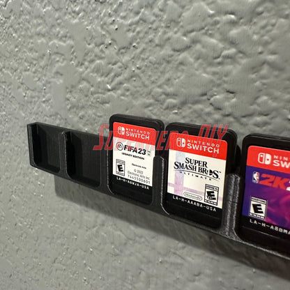 Game Cartridge Holder for Nintendo Switch – 5 or 10 Slot Display Rack showcasing Nintendo Switch game cartridges.