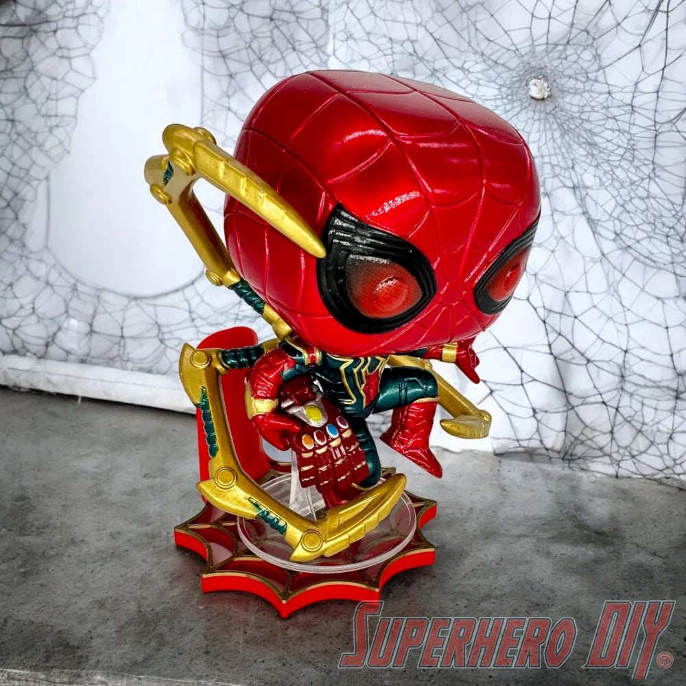 Web Shelf for Spider-Man Funko Pop Figure displayed with detailed web pattern.