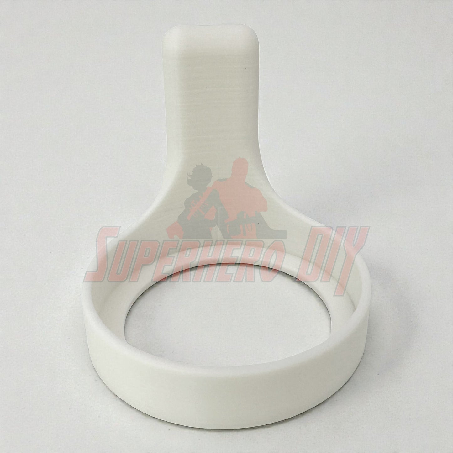 3D-printed floating display shelf for Amiibo accessories, featuring a stand for showcasing Nintendo Amiibo without drilling or screws.