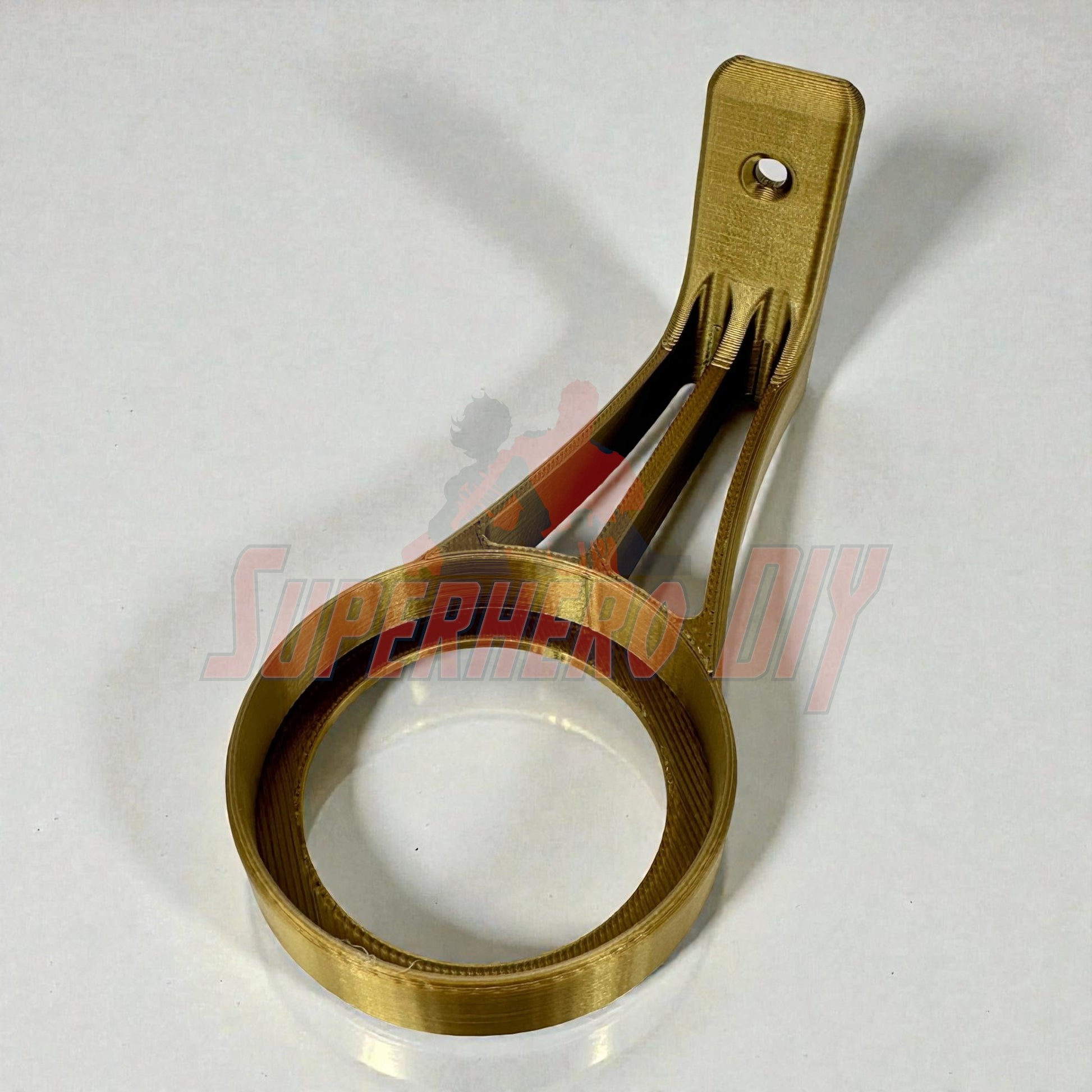 3D-printed display shelf for amiibo accessories, perfect for showcasing your Nintendo collections, includes command strips for easy setup.