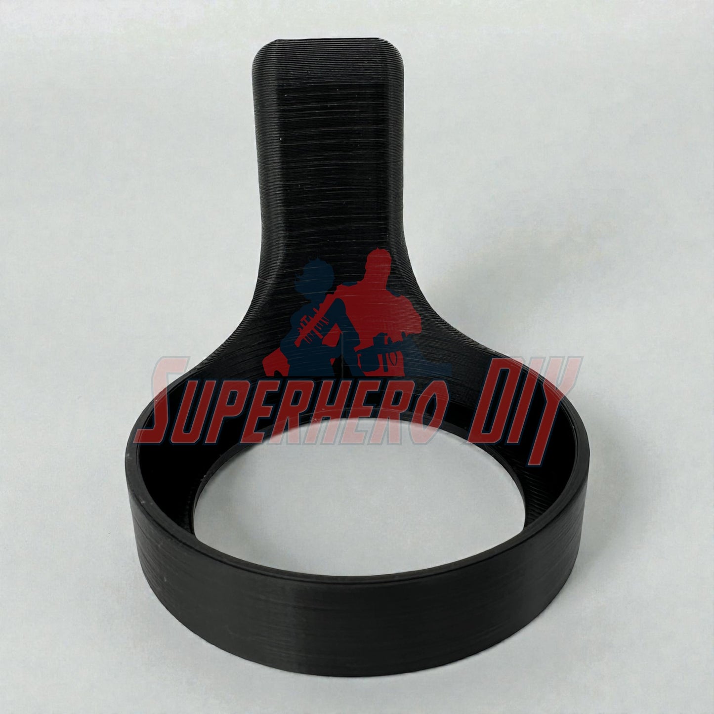 3D-printed black floating stand for displaying Nintendo Amiibo accessories, compatible with command strips, display shelf for amiibo.