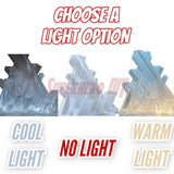 Arctic Ice Crystal Fortress Display Stand with cool, warm, and no light options for 1:12 scale figures.