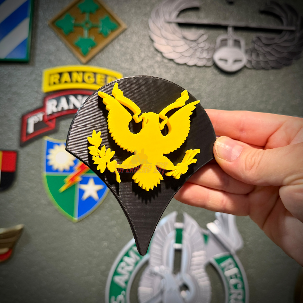 Army enlisted rank insignia in four widths, 2, 4, 6, and 8 inches, pay grades E-2 through E-9