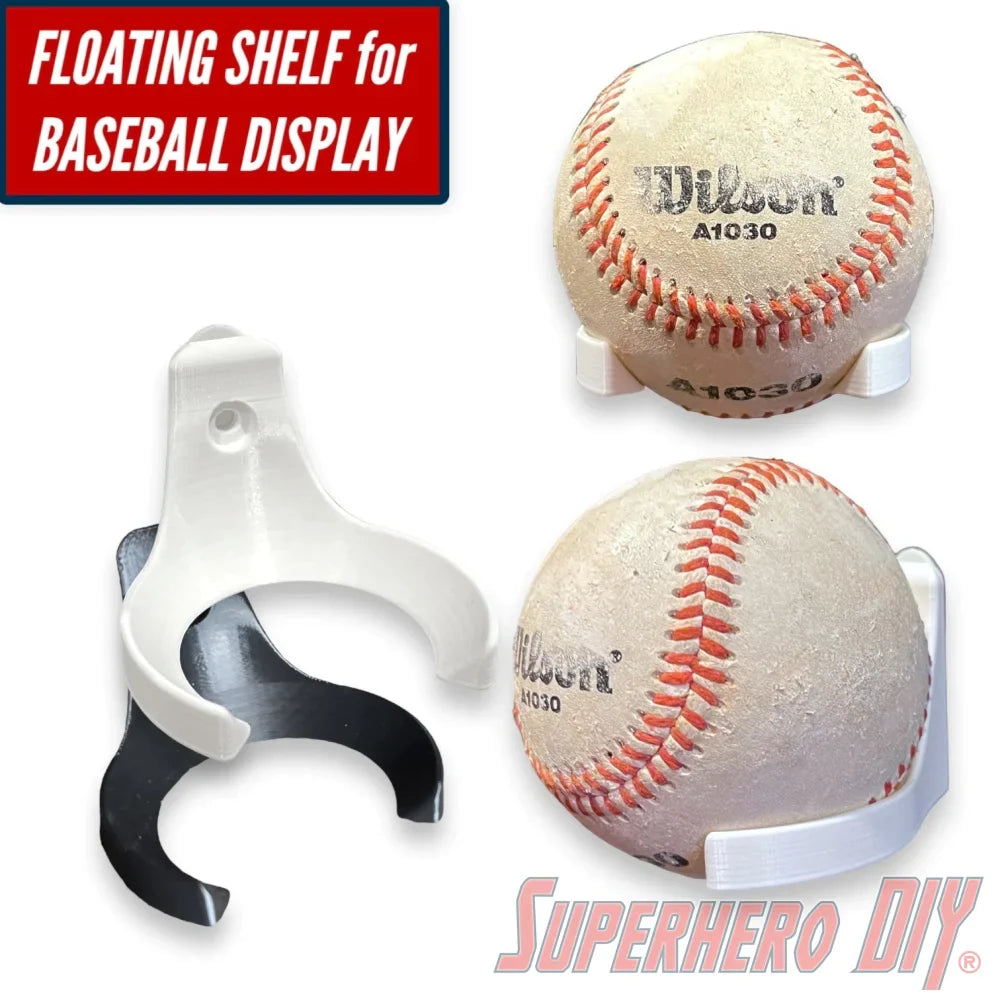 Baseball Holder Wall Mount | Floating Shelf for Baseball Display - Superhero DIY