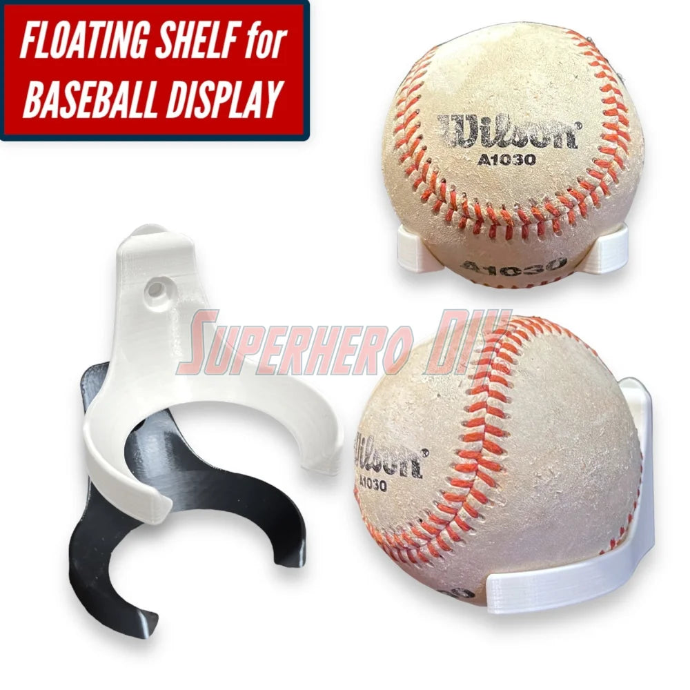 Baseball Holder Wall Mount | Floating Shelf for Baseball Display - Superhero DIY