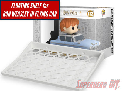 Box Floating Shelf for Funko Ron Weasley in Flying Car | Fits this Pop! Rides perfectly! | Comes with mounting screws - Superhero DIY