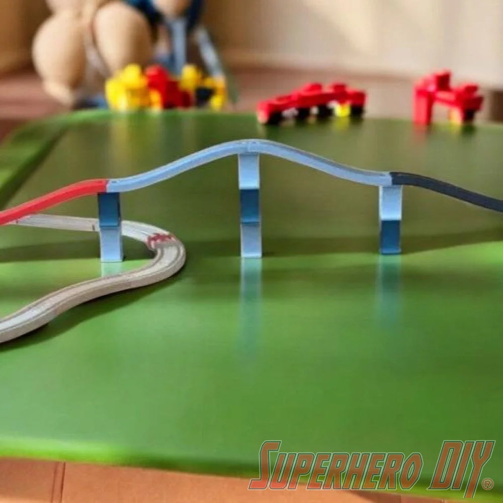 Bridge Pillar Stackable compatible with IKEA or BRIO Wooden Train Track  by Superhero DIY