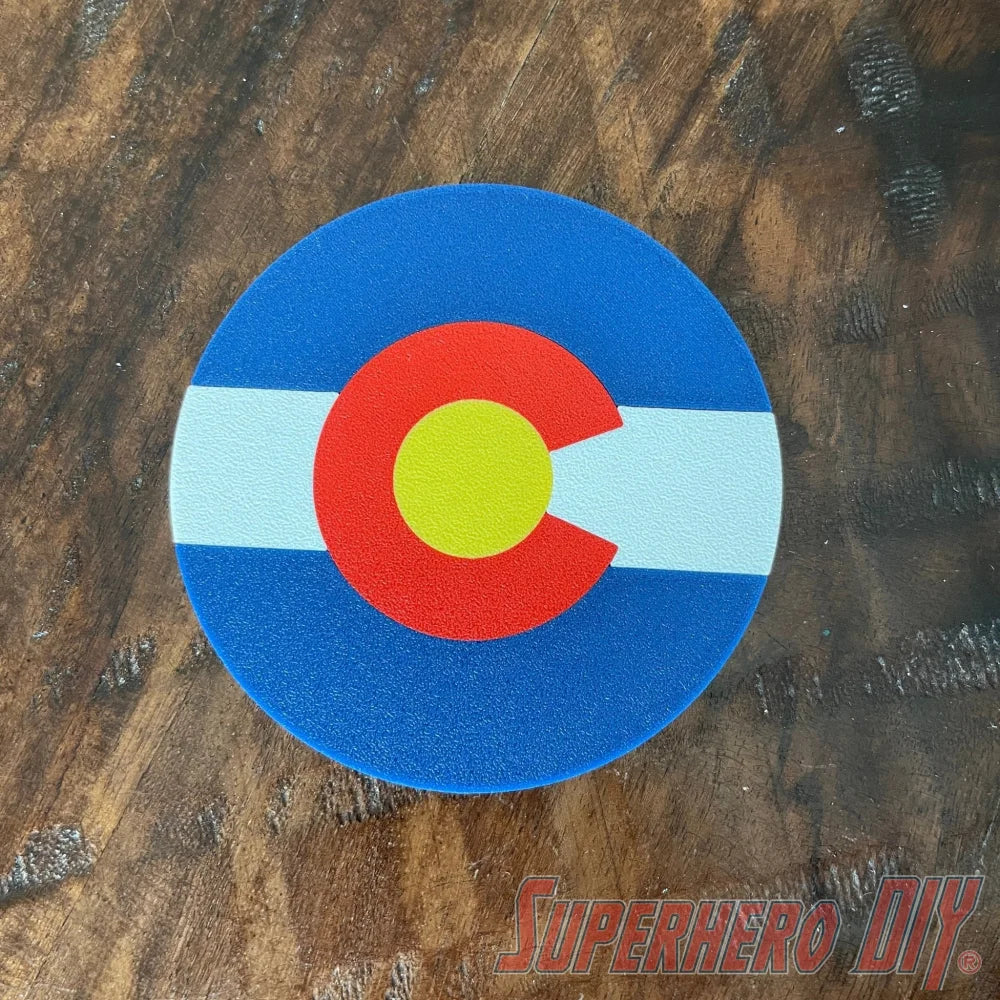 Colorado Coaster | 3D-printed Colorado State Flag coasters | Coasters with Colorado logo - Superhero DIY