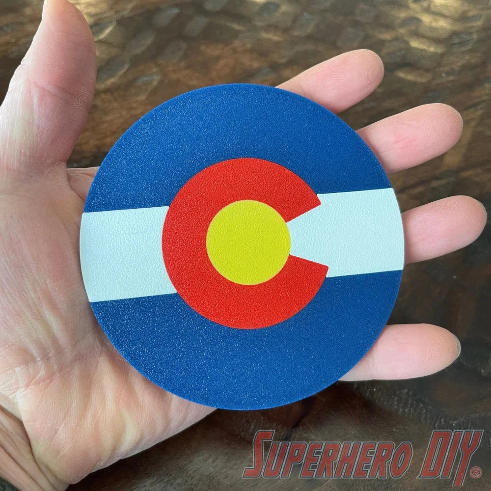 Colorado Coaster | 3D-printed Colorado State Flag coasters | Coasters with Colorado logo - Superhero DIY