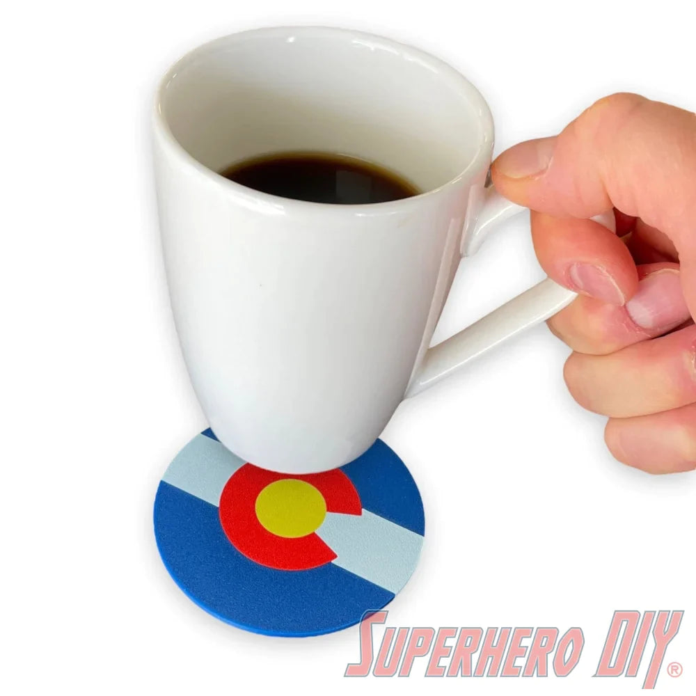 Colorado Coaster | 3D-printed Colorado State Flag coasters | Coasters with Colorado logo - Superhero DIY