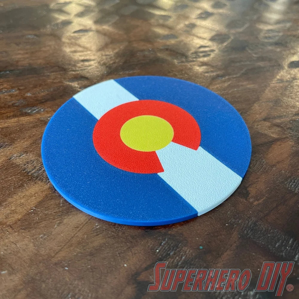 Colorado Coaster | 3D-printed Colorado State Flag coasters | Coasters with Colorado logo - Superhero DIY