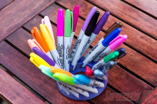 Crown for Sharpie Fine Point Permanent Markers | Holds 24 regular Sharpies in a cool pattern! - Superhero DIY