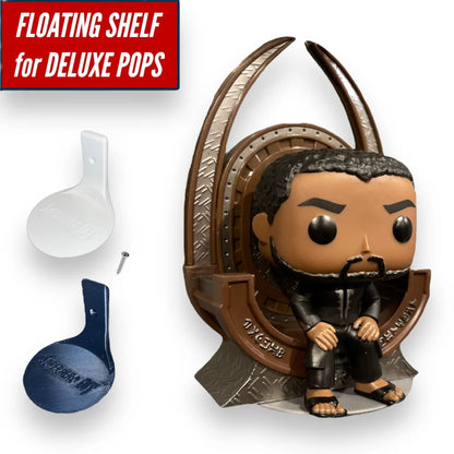 DELUXE size Floating Figure Shelves for POP! DELUXE Vinyl figures | Wall Stand Display Shelves for LARGE pops 6-inch or Deluxe - Superhero DIY